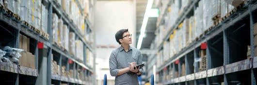 Young man inspection a retail store